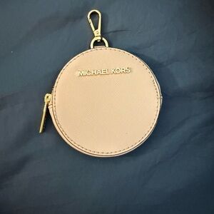 Michael Kors Light Beige Round Coin Pouch